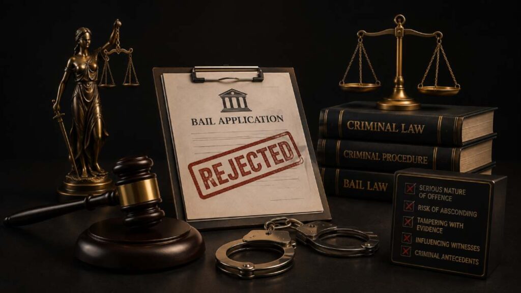 Common reasons why bail applications are rejected in India, including legal grounds, case factors and issues that may affect a bail decision.